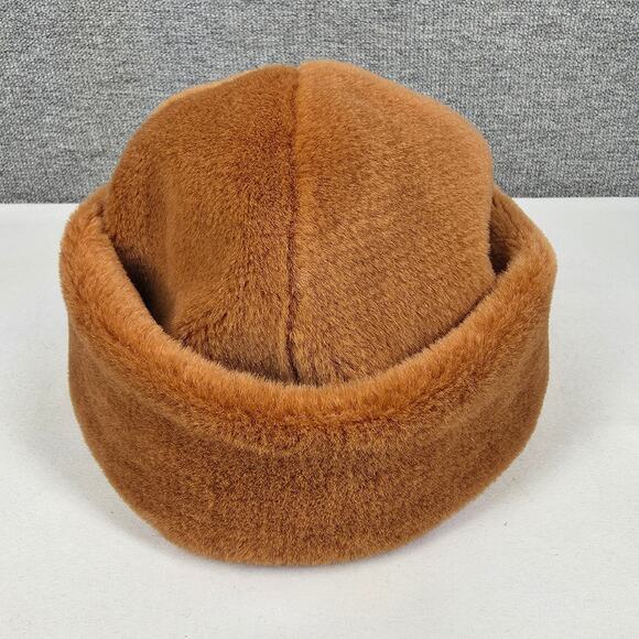 AH TANG TAILOR UNISEX BROWN FAUX FUR WINTER HAT – ROLLED BRIM, ONE SIZE - Picture 9 of 9
